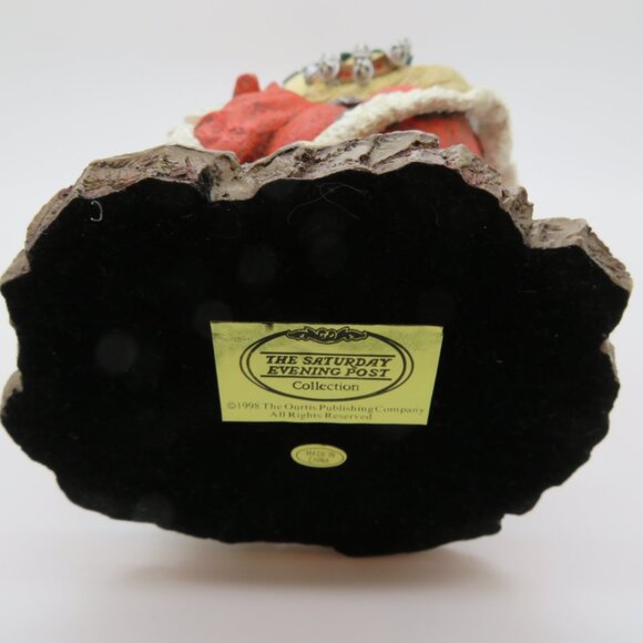 Christmas Santa Figurine Vintage Saturday Evening Post Embracing Hug Child Gifts - Picture 11 of 16